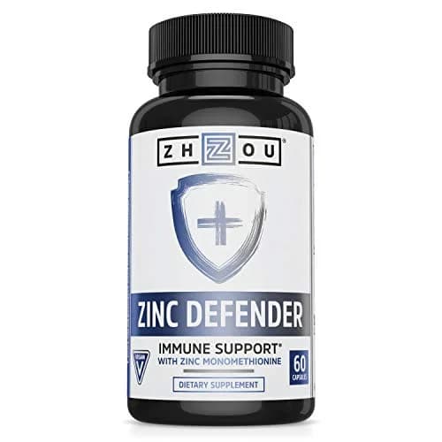 ZHOU Zinc Defender - Zinc Supplements for Men & Women - 60 Capsules | Immune & Nerve Support thumbnail 1