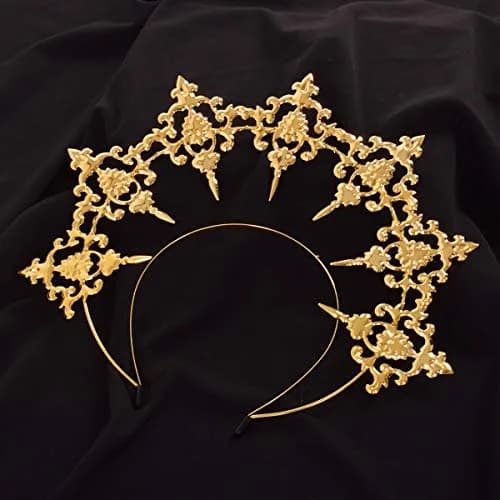 BLESSUME Halo Crown Mary Goddess Headband Women Halloween Costume Headpiece (Gold 1) | Elegant Costume Accessory for Women thumbnail 5
