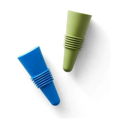 Rabbit Bottle Stopper Set of 2 | Airtight Silicone Wine & Beverage Seal (Blue, 2-Pack) thumbnail 1