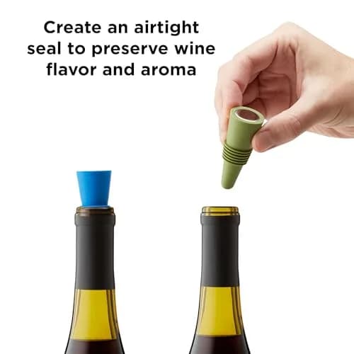 Rabbit Bottle Stopper Set of 2 | Airtight Silicone Wine & Beverage Seal (Blue, 2-Pack) thumbnail 5