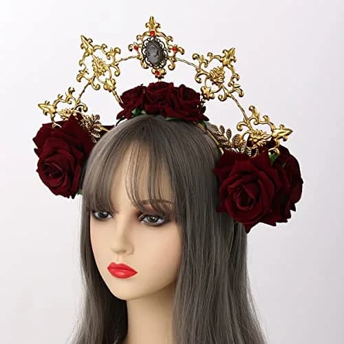 BLESSUME Halo Crown Mary Goddess Headband Gold and Red | Costume Headpiece for Women (1 Count) thumbnail 3