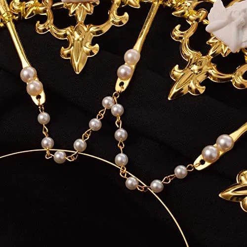 BLESSUME Halo Crown Mary Goddess Headband Gold 9 | Costume Headpiece for Women (70-120 chars) thumbnail 6
