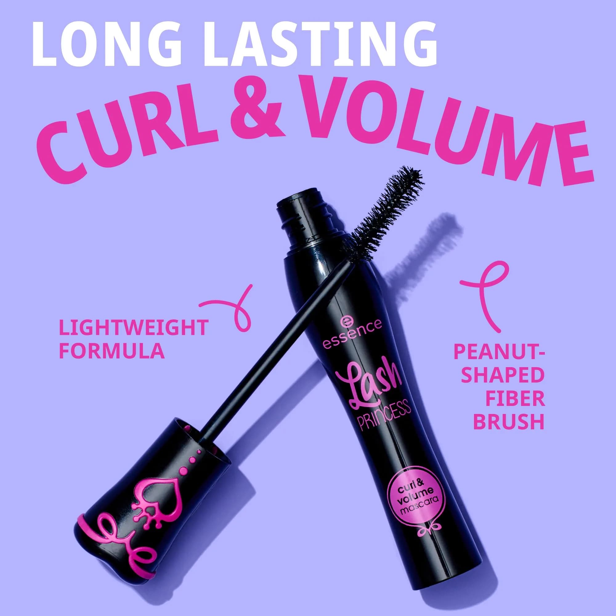 Essence Cosmetics Lash Princess Curl & Volume Mascara, Black 12ml (0.4 Fl Oz) | Peanut-Shaped Brush for Dramatic Volume & Curl - view 3
