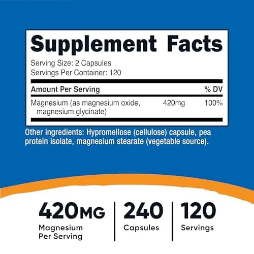 Nutricost Magnesium+ Extra Strength 420mg | Vegan, Gluten Free Capsules for Adults thumbnail 2