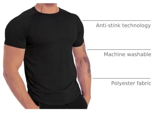GYMELITE Men's 3pack Short Sleeve Moisture Wicking T-Shirts | Athletic Performance Fit thumbnail 4
