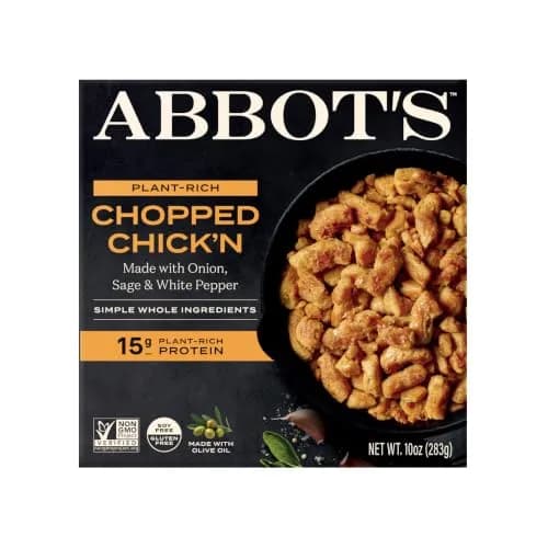 Abbot's Plant-Based Chopped Chick’n 10oz | Vegan, Gluten-Free, Protein-Rich (70-120 chars) thumbnail 1