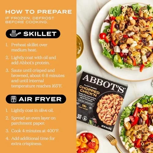 Abbot's Plant-Based Chopped Chick’n 10oz | Vegan, Gluten-Free, Protein-Rich (70-120 chars) thumbnail 3