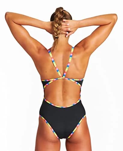 ARENA Women's Print Superfly Back MaxLife One Piece Athletic Swimsuit, 28 | Chlorine-Resistant, Open-Back Design thumbnail 2