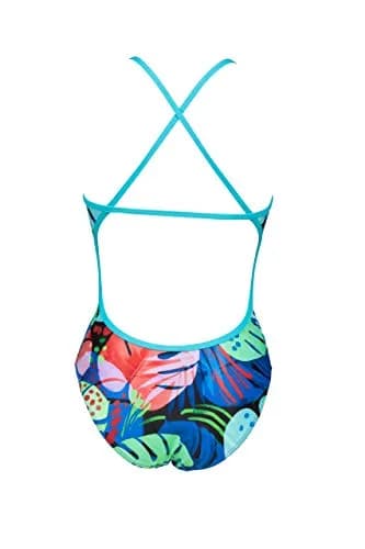 ARENA Women's Print Accelerate Back MaxLife One Piece Athletic Swimsuit, Tropics Martinica, 36 | Chlorine-Resistant, Supportive Fit thumbnail 4