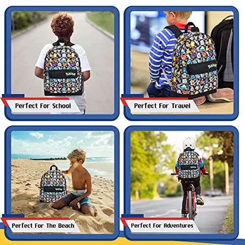 Pokémon Anime Backpack for Kids & Teens | Pikachu, Multi AOP Print, 40cm (15.7") thumbnail 5