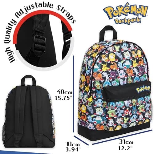 Pokémon Anime Backpack for Kids & Teens | Pikachu, Multi AOP Print, 40cm (15.7") thumbnail 6