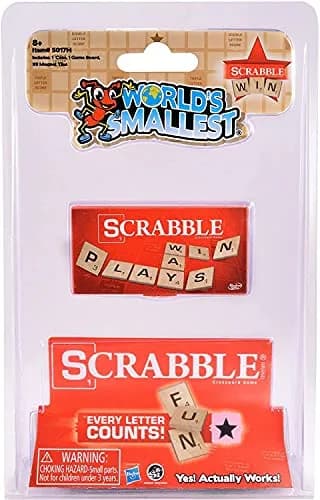 World's Smallest Scrabble Miniature Magnetic Board 3 x 1.75 x 0.5 in | Portable Family Game for Ages 8+ thumbnail 2