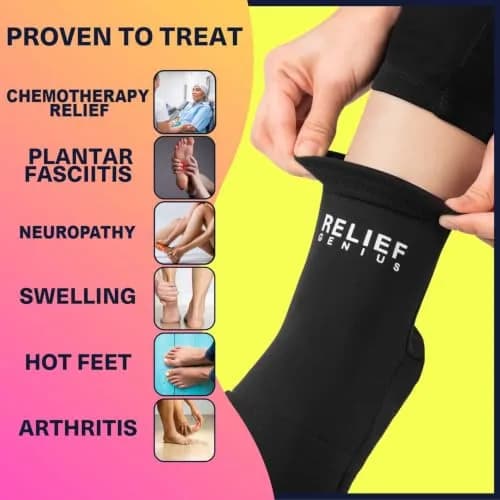 CTR BAND Relief Genius Cold Therapy Socks with Reusable Gel Ice Packs - Large (1 Pair) | Foot Pain & Inflammation Relief thumbnail 3