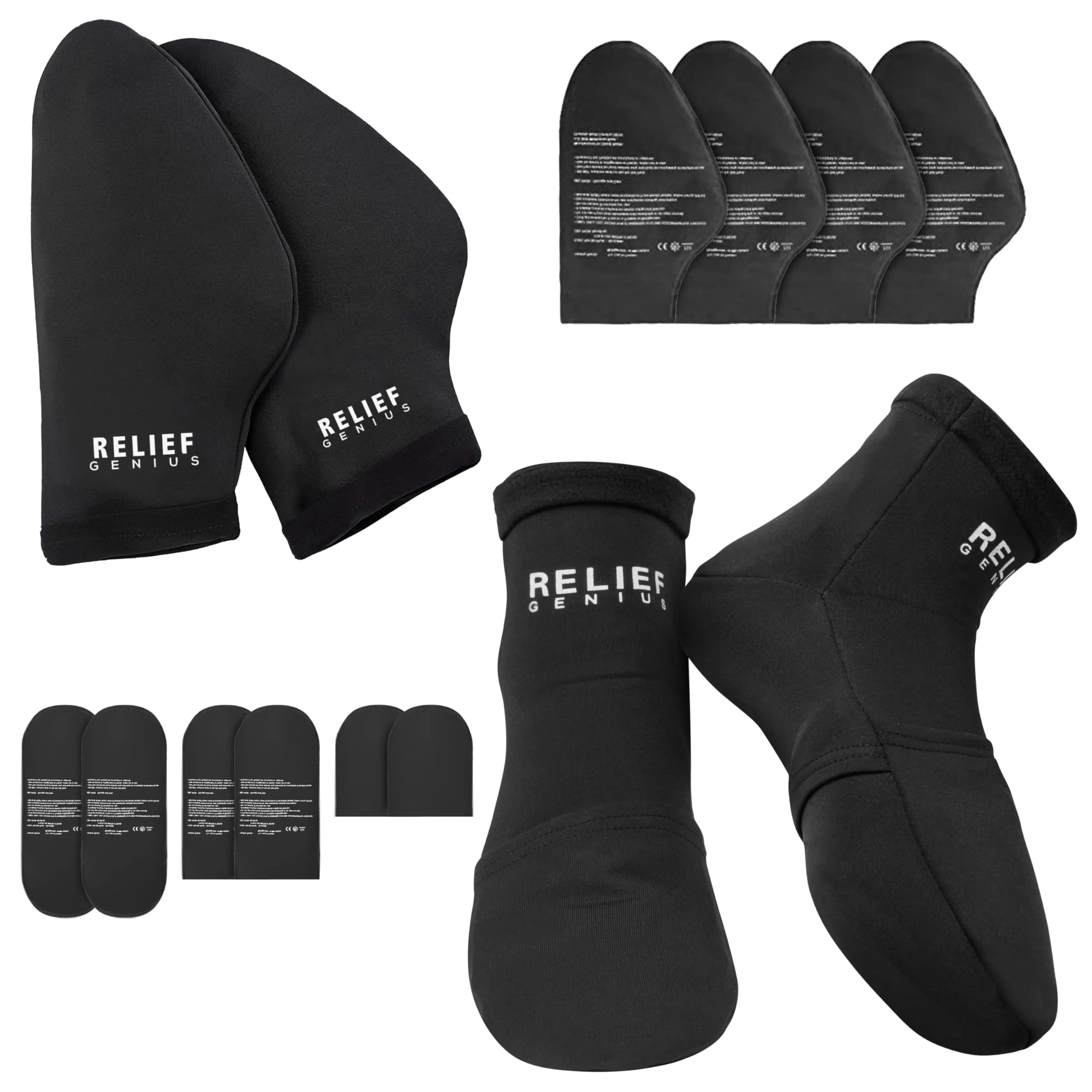 CTR BAND Relief Genius Cold Therapy Socks with Reusable Gel Ice Packs, Small/Medium (Blue) | Full Foot Coverage for Pain Relief - main product image