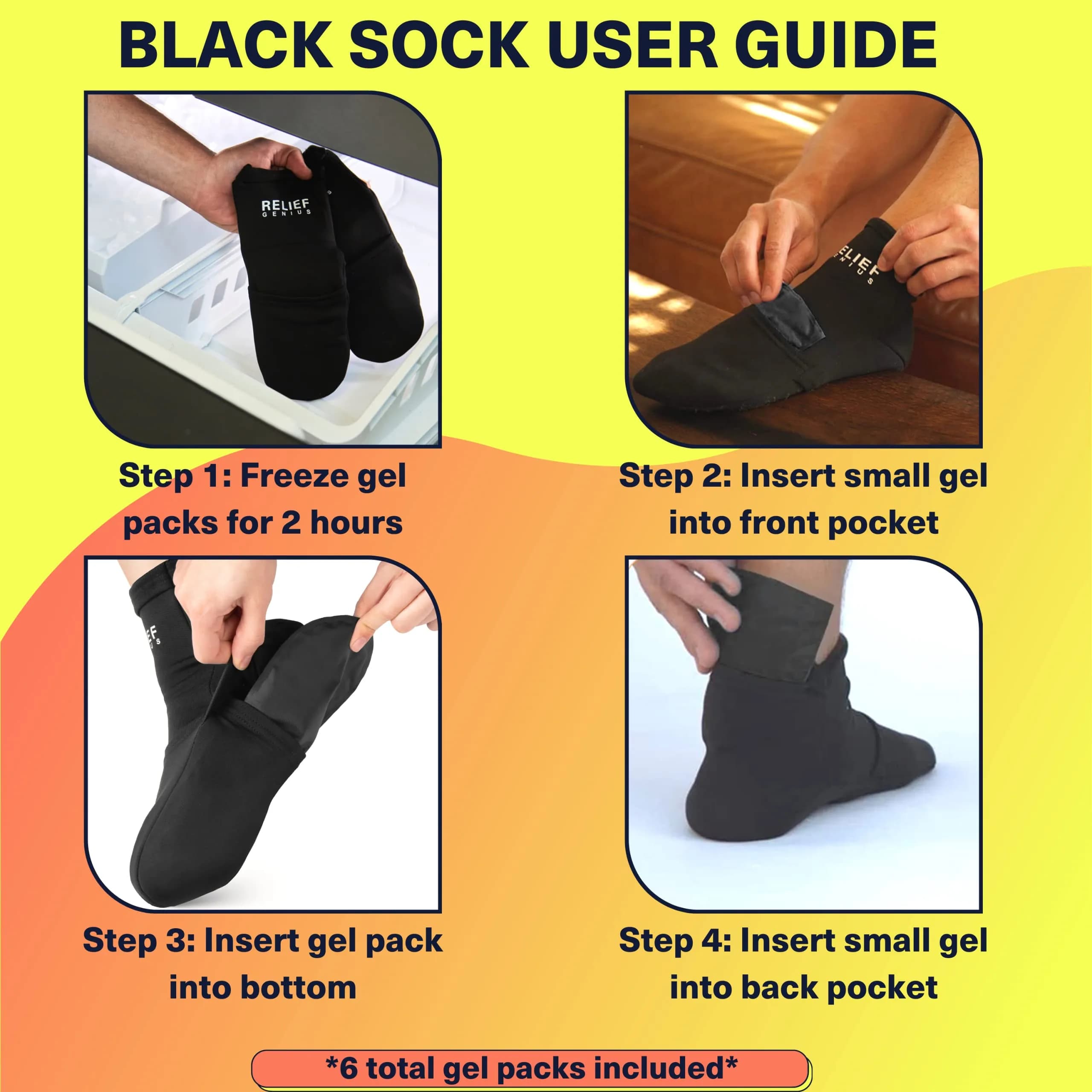 CTR BAND Relief Genius Cold Therapy Socks with Reusable Gel Ice Packs, Small/Medium (Blue) | Full Foot Coverage for Pain Relief - view 7