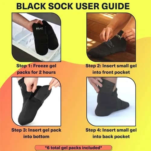 CTR BAND Relief Genius Cold Therapy Socks with Reusable Gel Ice Packs, Small/Medium (Blue) | Full Foot Coverage for Pain Relief thumbnail 7