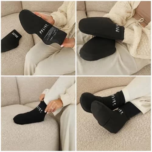 CTR BAND Relief Genius Cold Therapy Socks with Reusable Gel Ice Packs, Small/Medium (Blue) | Full Foot Coverage for Pain Relief thumbnail 9