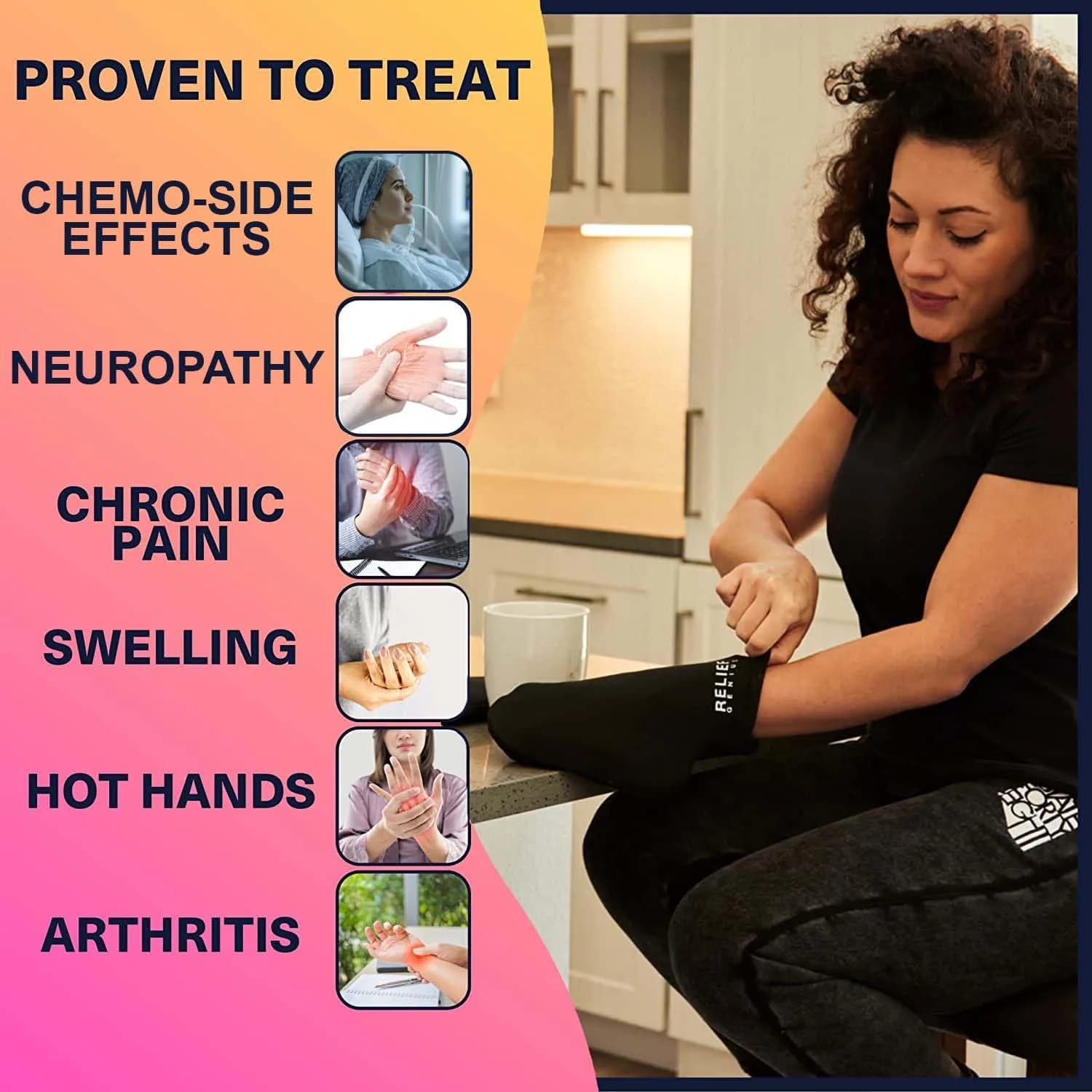 CTR BAND Relief Genius Cold Therapy Socks with Reusable Gel Ice Packs, Small/Medium (Blue) | Full Foot Coverage for Pain Relief - view 4