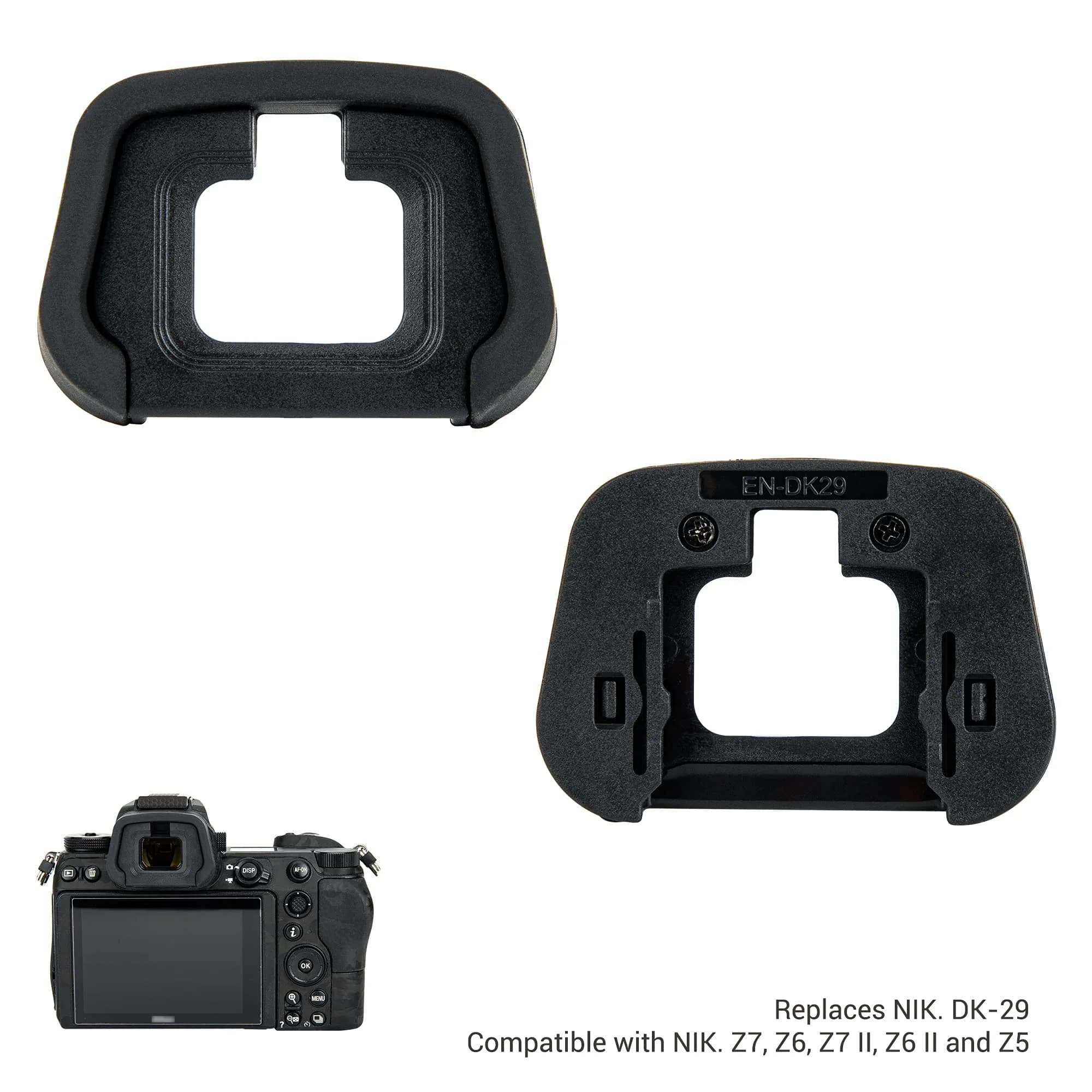 JJC DK-29 Eyepiece Eyecup for Nikon Z7 II Z7 Z6 III Z6 II Z6 Z5, 2-Pack | Soft Silicone Extended Viewfinder Replace Nikon DK-29 Rubber Eye Cup - view 3