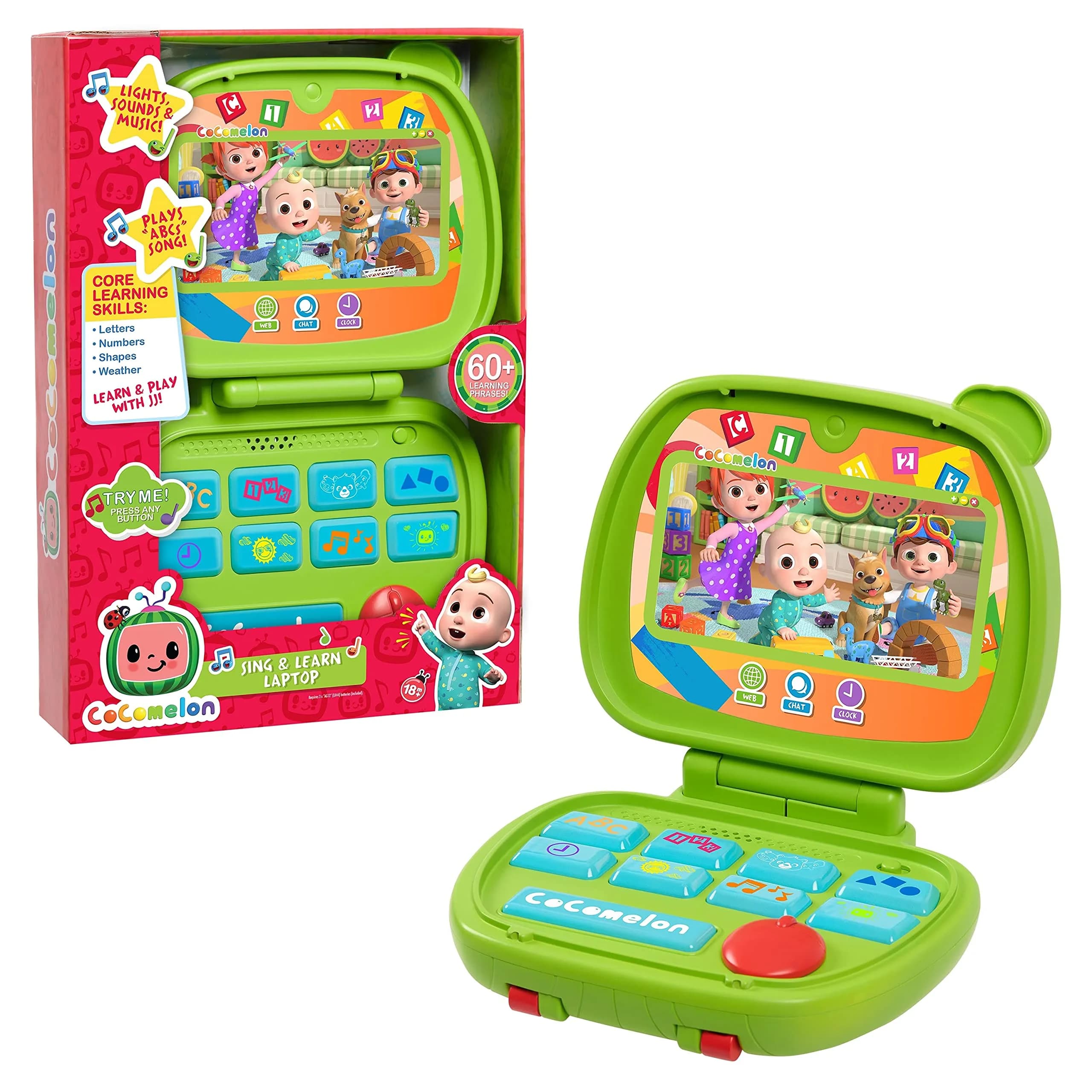 CoComelon Sing and Learn Laptop Toy for Toddlers 18+ Months | Lights, Sounds, Music, Letters, Numbers, Shapes, Animals - main product image