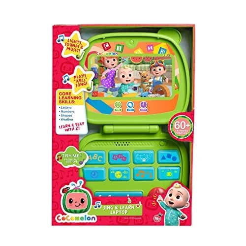 CoComelon Sing and Learn Laptop Toy for Toddlers 18+ Months | Lights, Sounds, Music, Letters, Numbers, Shapes, Animals thumbnail 2