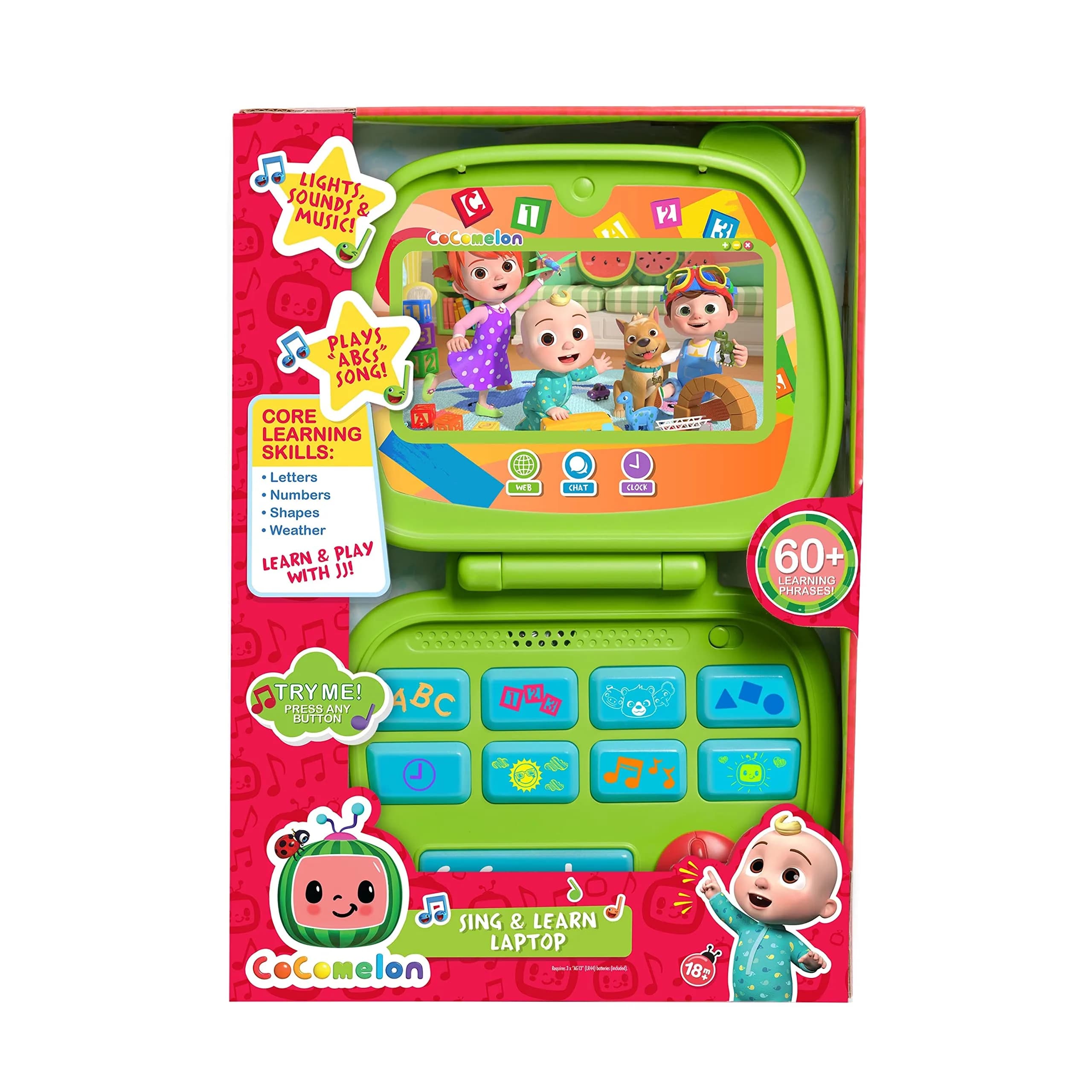 CoComelon Sing and Learn Laptop Toy for Toddlers 18+ Months | Lights, Sounds, Music, Letters, Numbers, Shapes, Animals - view 2