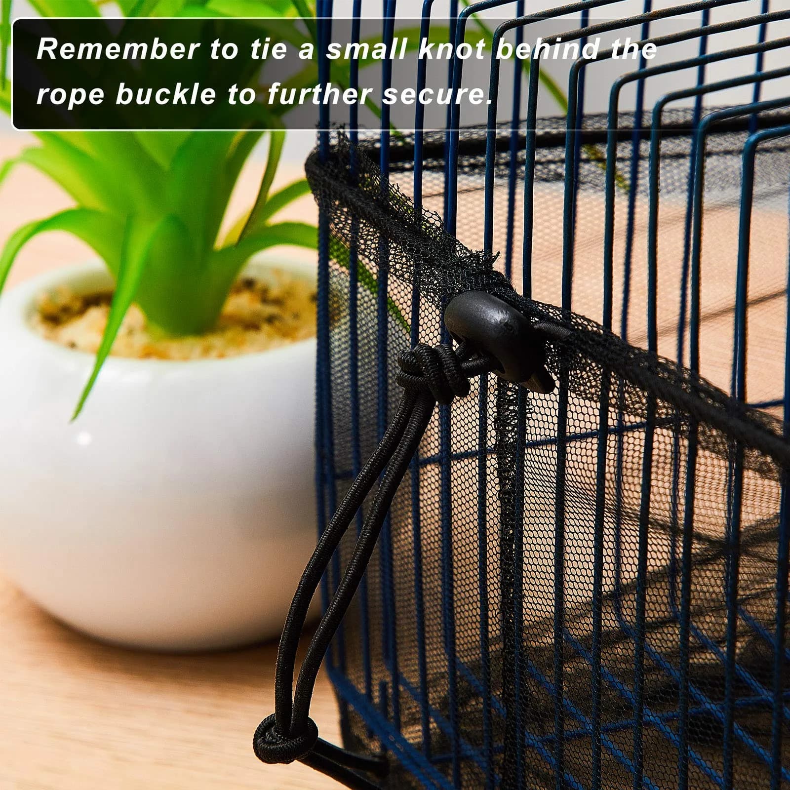 Shappy White Bird Cage Seed Catcher Net 300 x 37 cm (118 x 15 Inch) | Adjustable Airy Mesh for Parrots - view 5