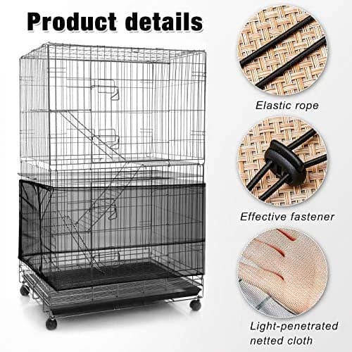 Shappy White Bird Cage Seed Catcher Net 300 x 37 cm (118 x 15 Inch) | Adjustable Airy Mesh for Parrots thumbnail 3