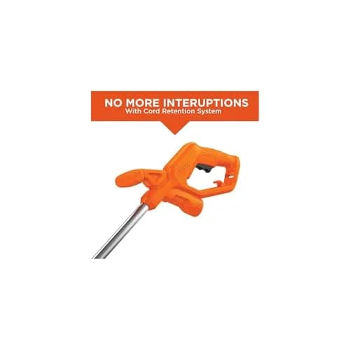 BLACK+DECKER String Trimmer and Weed Wacker, 13-Inch, 4 Amp, Lightweight, Orange & Black thumbnail 6