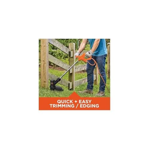 BLACK+DECKER String Trimmer and Weed Wacker, 13-Inch, 4 Amp, Lightweight, Orange & Black thumbnail 7