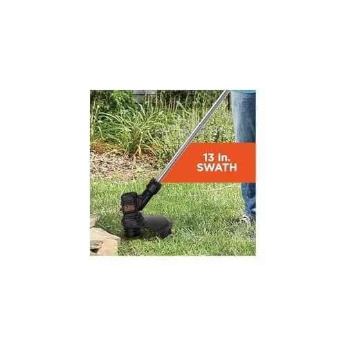 BLACK+DECKER String Trimmer and Weed Wacker, 13-Inch, 4 Amp, Lightweight, Orange & Black thumbnail 8