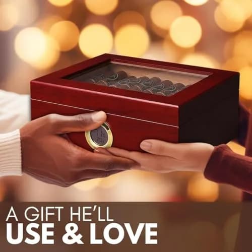 Mantello Cigars Humidor for 25-50 Cigars, 1.77 kg (3.9 lb) | Cedar Lined Cigar Box with Hygrometer & Humidifier thumbnail 5