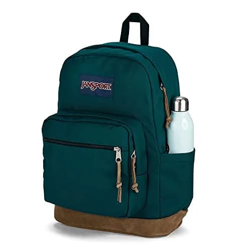 JanSport Right Pack Backpack - Durable Daypack with Padded 15" Laptop Sleeve, Spacious Main Compartment & Water Bottle Pocket - Deep Juniper thumbnail 4