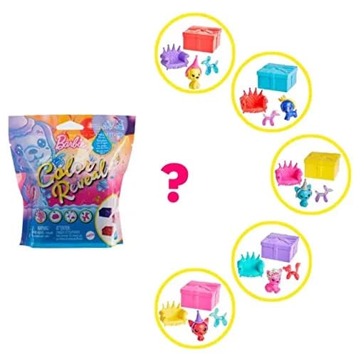 Barbie Color Reveal Pet, Party Series | Blue Metallic Coating & 5 Surprises, Kid-Friendly (70-120 chars) thumbnail 2