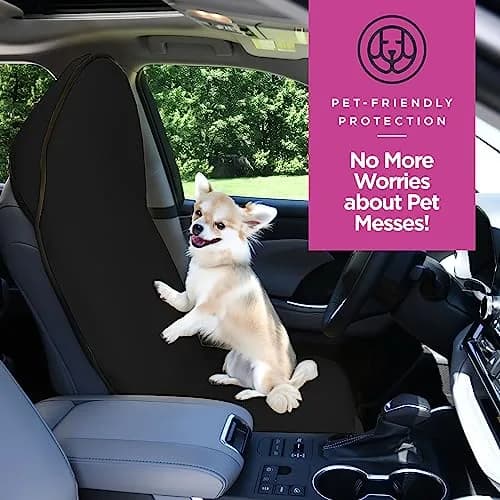 lebogner Black 2 Pack Universal Fit Car Seat Towel Cover | Protects Seats from Sweat, Dirt & Pet Hair thumbnail 7
