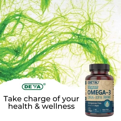 DEVA Vegan Omega-3 DHA-EPA 300MG 180 Count (Pack of 2) | Algae-Derived Essential Fatty Acids thumbnail 8