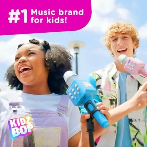 Move2Play Kidz Bop Karaoke Microphone Pink | Bluetooth Connectivity & 4 Voice Effects thumbnail 2