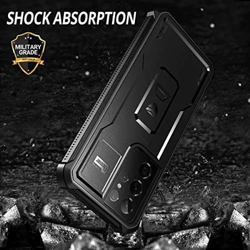 Dexnor Galaxy S21 Ultra Case with Screen Protector & Kickstand | Heavy Duty Shockproof Cover for Samsung Galaxy S21 Ultra 5G, 6.8 inch, Black thumbnail 7
