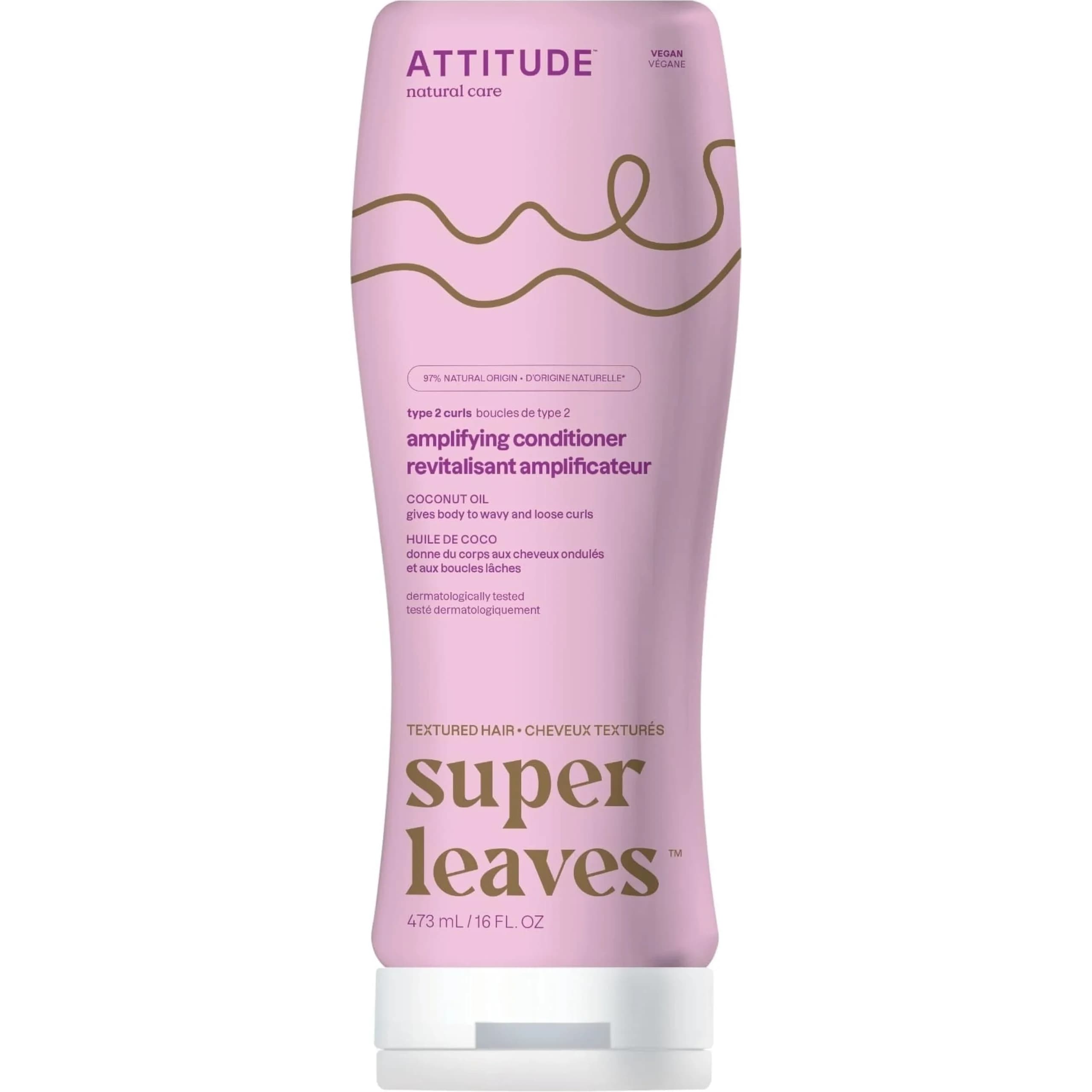 ATTITUDE Nourishing Conditioner for Curly Hair with Moringa Oil, Vegan & Naturally Derived, 473ml (16 Fl Oz) | Revitalizes Curls — Curl Amplifying / 16 Fl Oz