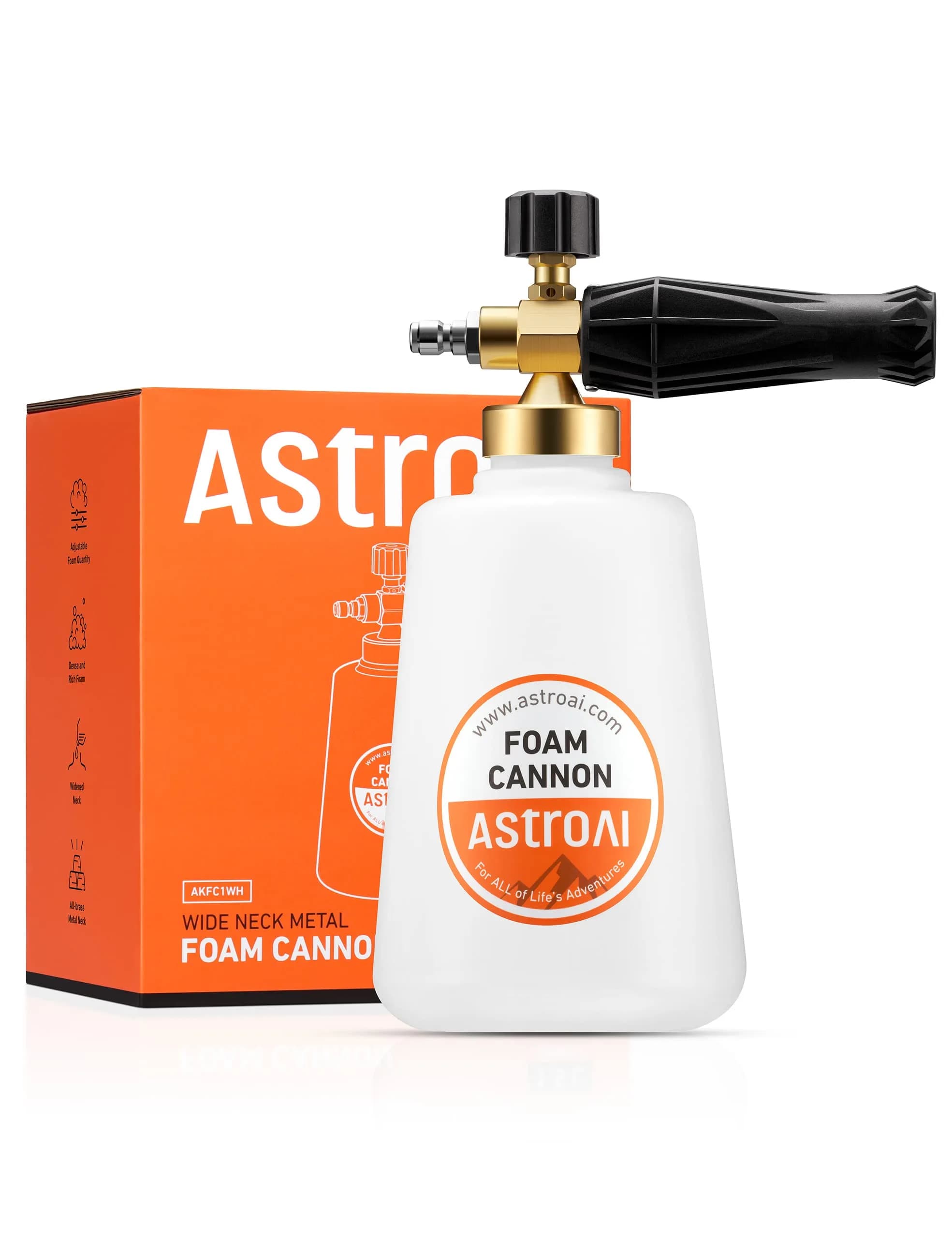 AstroAI Foam Cannon for Pressure Washer with 1/4" Quick Connect, 1.5 Liter Bottle | Heavy Duty Foam Sprayer Attachments for Car Washing