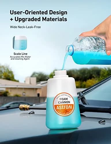AstroAI Foam Cannon for Pressure Washer with 1/4" Quick Connect, 1.5 Liter Bottle | Heavy Duty Foam Sprayer Attachments for Car Washing thumbnail 8