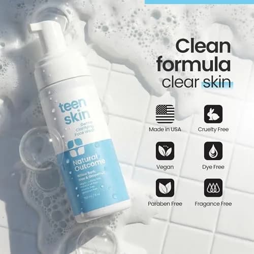 natural outcome Teen Skin Face Wash | Gentle Foaming Daily Cleanser for Teens & Kids | Natural Non-toxic Ingredients | 5 oz thumbnail 5