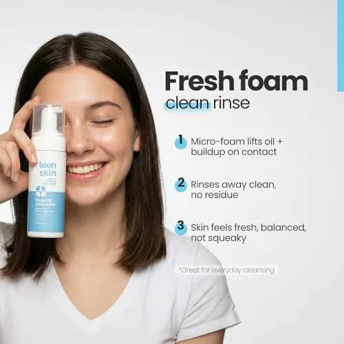 natural outcome Teen Skin Face Wash | Gentle Foaming Daily Cleanser for Teens & Kids | Natural Non-toxic Ingredients | 5 oz thumbnail 8