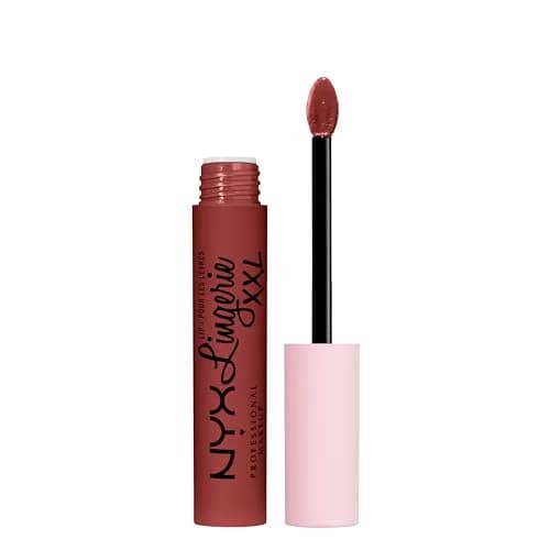 NYX PROFESSIONAL MAKEUP Lip Lingerie XXL Matte Liquid Lipstick - Straps Off (Reddish Brown Nude) 4ml (0.13 Fl Oz) | Long-Lasting Matte Finish thumbnail 1