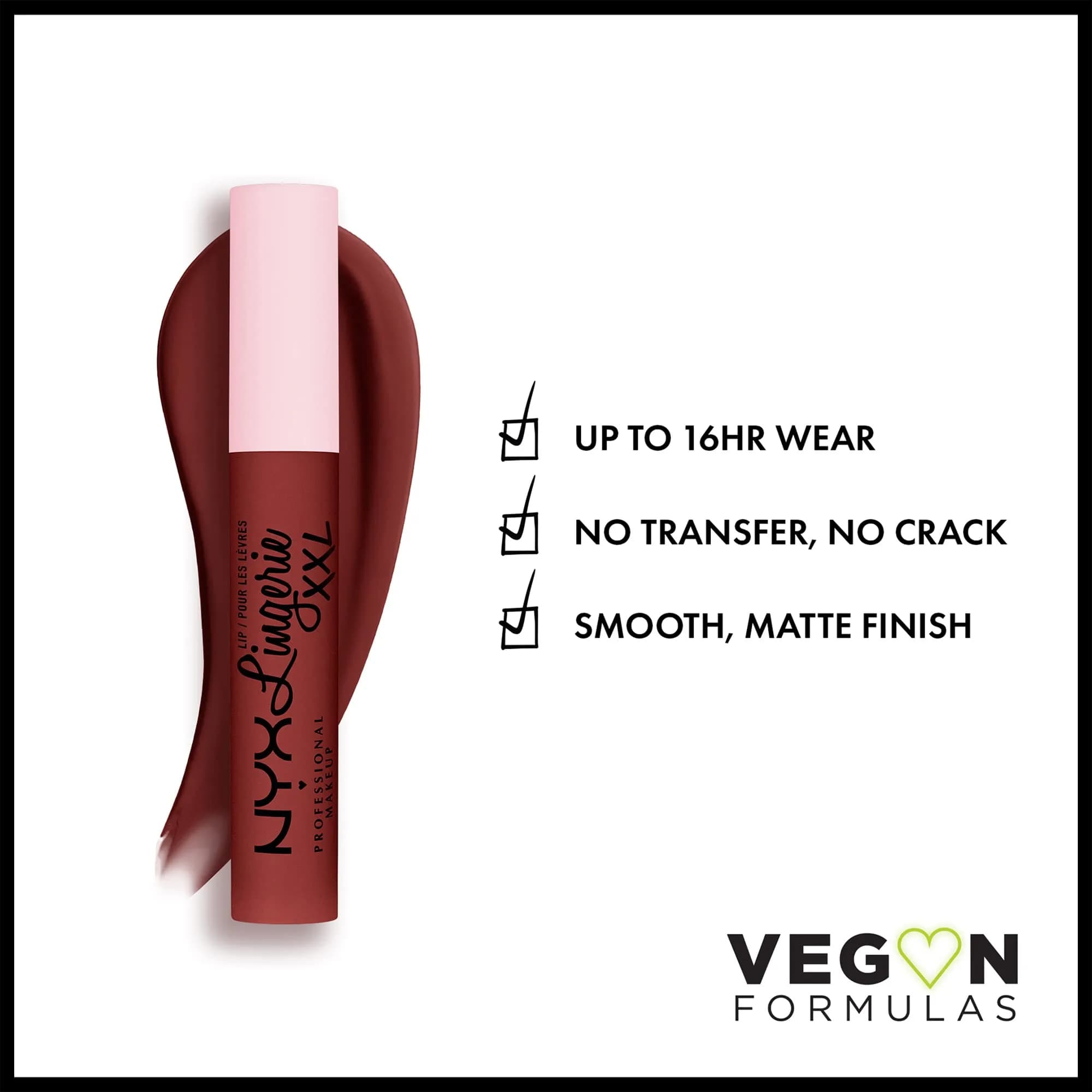 NYX PROFESSIONAL MAKEUP Lip Lingerie XXL Matte Liquid Lipstick - Straps Off (Reddish Brown Nude) 4ml (0.13 Fl Oz) | Long-Lasting Matte Finish - view 2