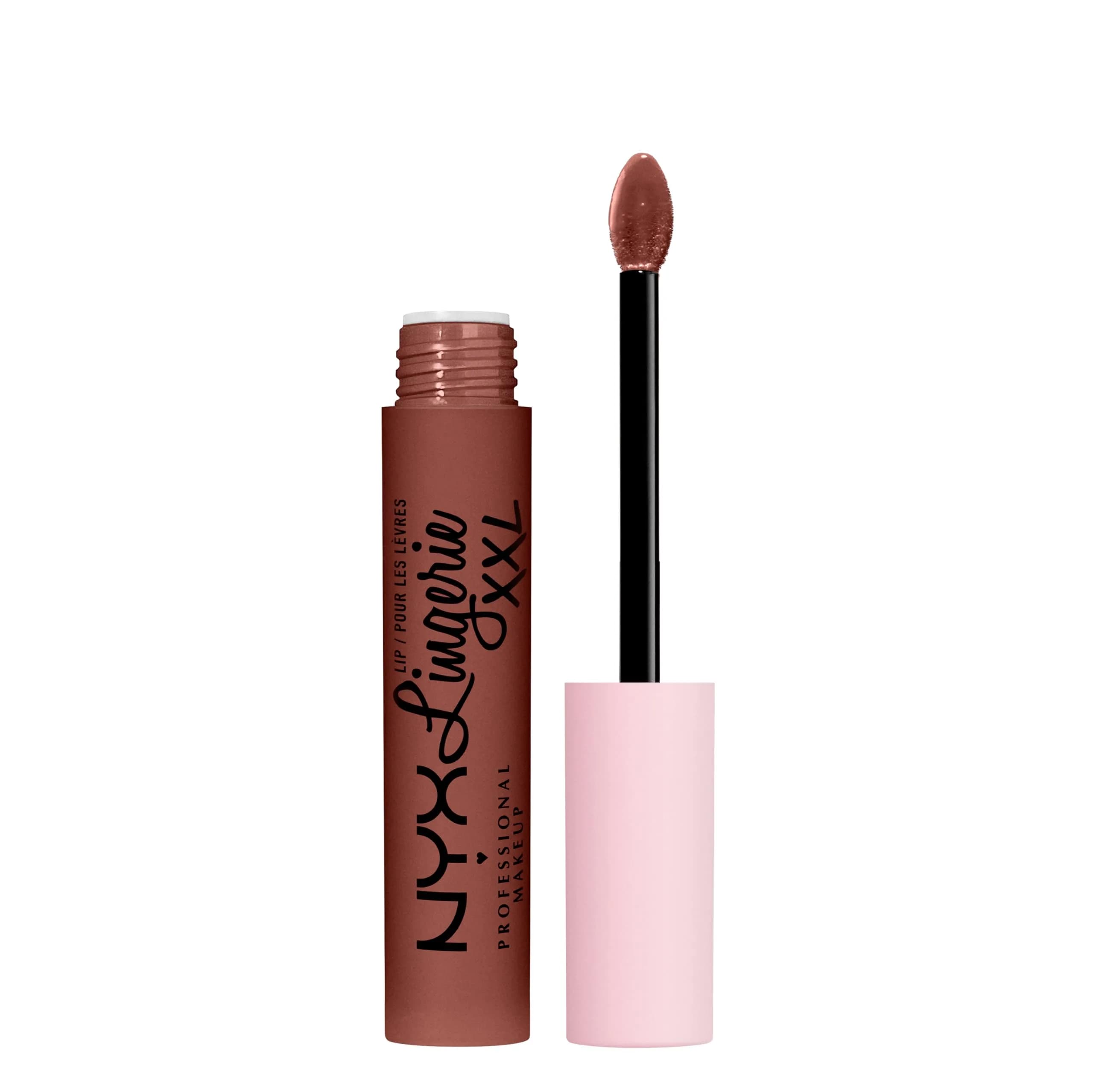 NYX PROFESSIONAL MAKEUP Lip Lingerie XXL Matte Liquid Lipstick - Low Cut (Warm Brown Nude) 4ml (0.13 Fl Oz) | Long-Lasting Matte Finish - main product image