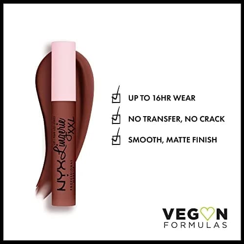 NYX PROFESSIONAL MAKEUP Lip Lingerie XXL Matte Liquid Lipstick - Low Cut (Warm Brown Nude) 4ml (0.13 Fl Oz) | Long-Lasting Matte Finish thumbnail 2