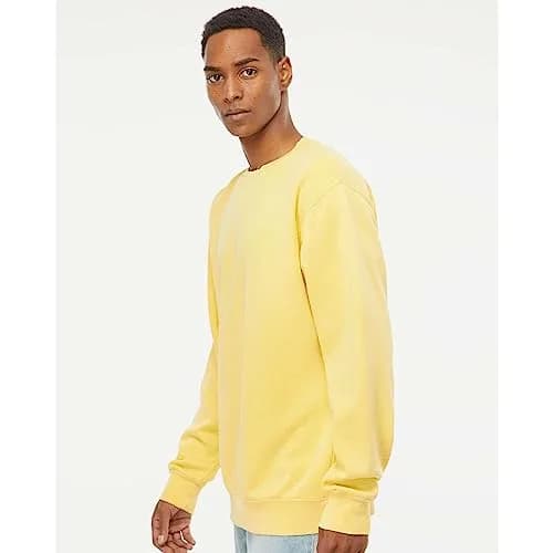 Independent Trading Co. Pigment-Dyed Crewneck Sweatshirt M Pigment Yellow | Long Sleeve Cotton Blend thumbnail 5