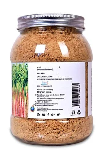 Orgrain India Organic Jaggery Powder 600g (21.16 Oz) | Natural Sweetener for Tea, Coffee & Baking | Hand Crushed Gur Powder thumbnail 7