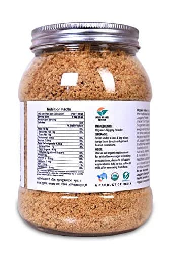 Orgrain India Organic Jaggery Powder 600g (21.16 Oz) | Natural Sweetener for Tea, Coffee & Baking | Hand Crushed Gur Powder thumbnail 8